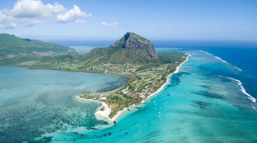 Vista aerea di Mauritius