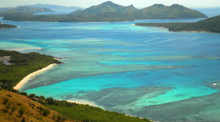Vista aerea del paradiso della spiaggia -,Isole di Fiji