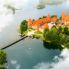 Lituania vista aereo dell'antico castello di Trakai
