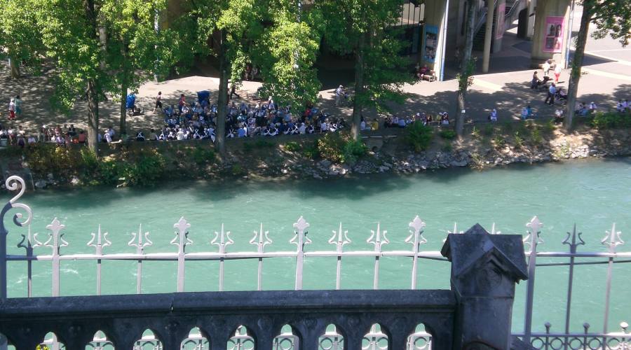 Fiume Gave e Basilica di Lourdes