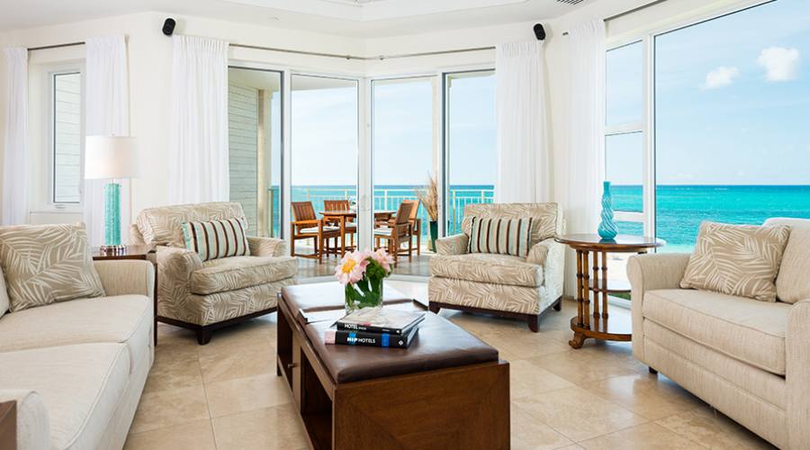 Ocean Front Luxury One Bedroom Suite Living Room