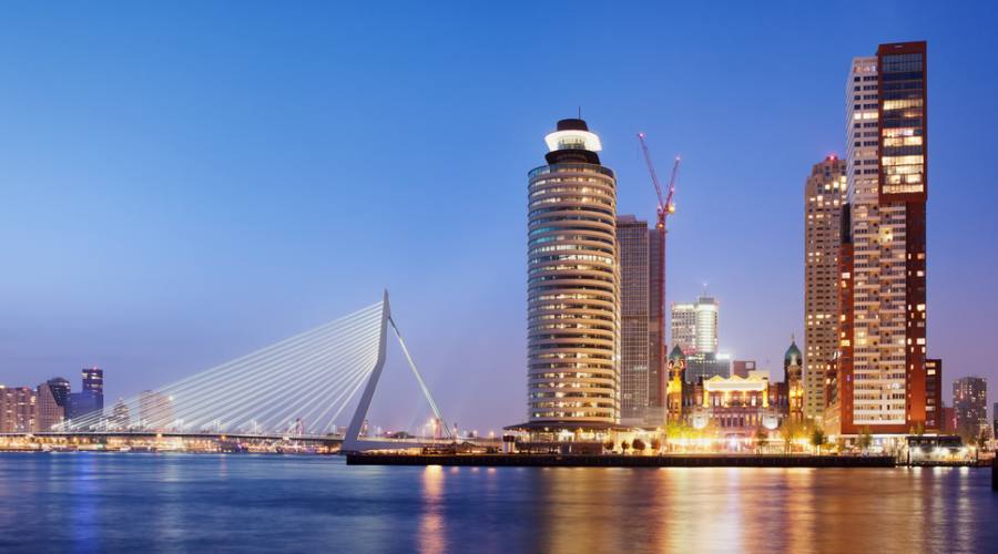 Rotterdam, skyline con il ponte Erasmo