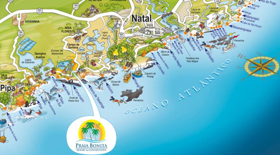 Natal Mappa di Praia Bonita Resort