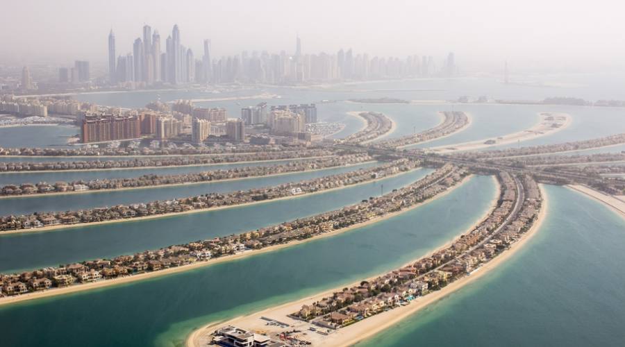 L' arcipelago artificiale "The Palm" a Dubai