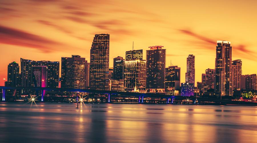Miami downtown sunset