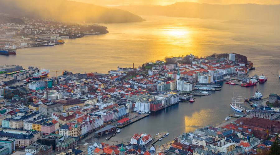 Bergen dall'alto, Norvegia, Norway in a Nutshell