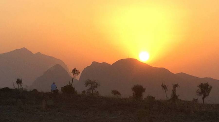 Tratomonto sulla montagna Jebel Shams