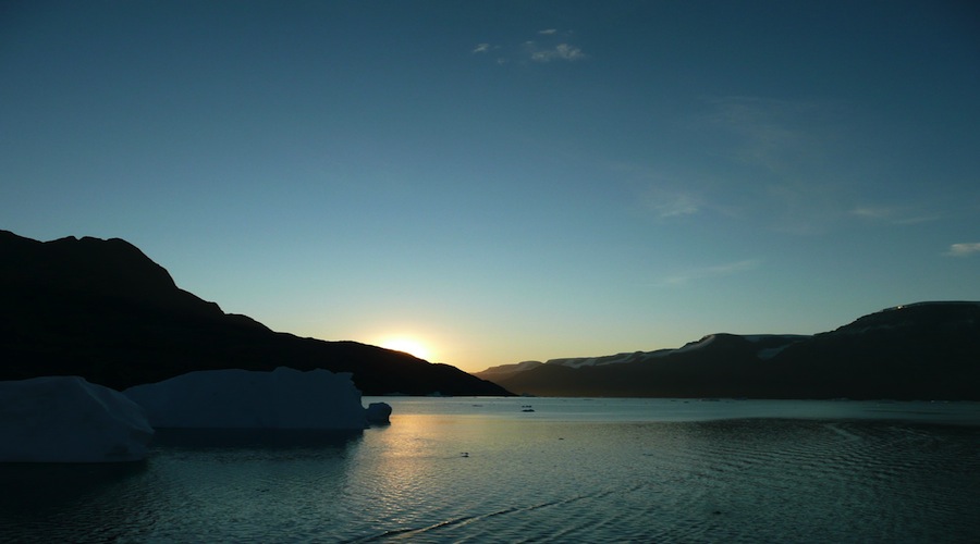 Sole al Tramonto a Scoresby Sund