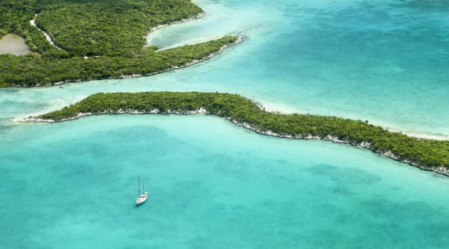 Le isole Bahamas dall'alto