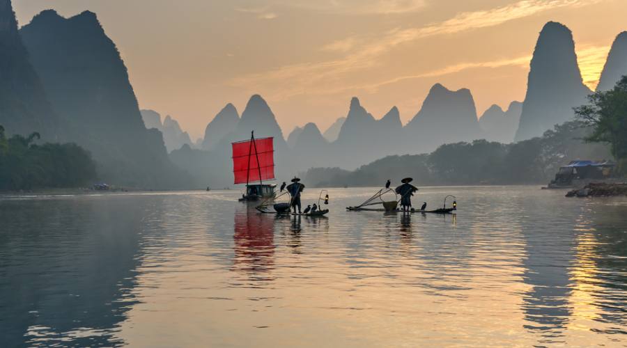 Guilin Pescatori sul Fiume Li