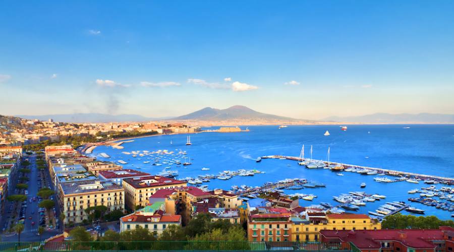 Naples and the Mt. Vesuvius