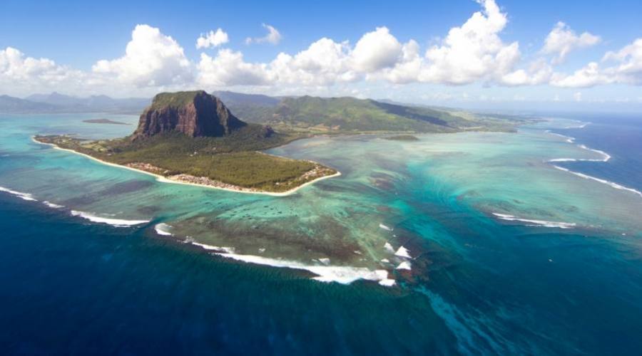 Vue aérienne de l'île Maurice