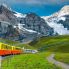 Paesaggio in treno vicino alla stazione Kleine Scheidegg, Switzerland