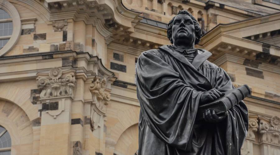 Dresda, statua di Martin Luter