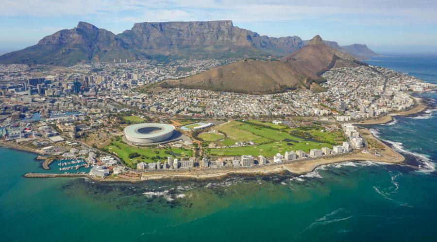 Vista aerea di Cape Town