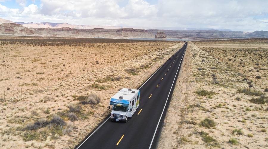 Arizona on the road in camper