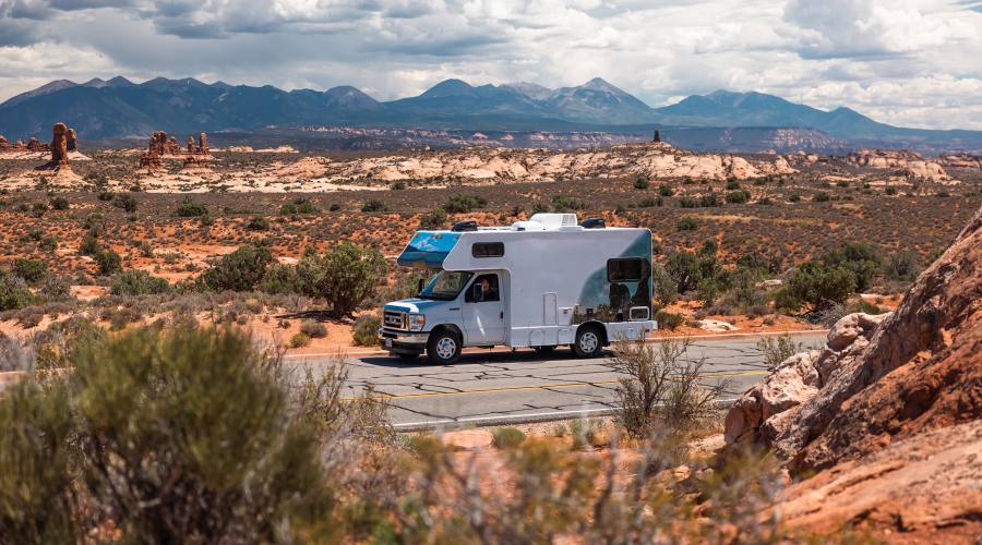 Utah on the road in camper