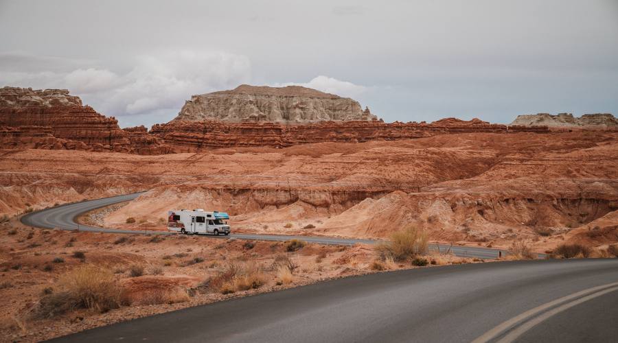 Utah on the road in camper