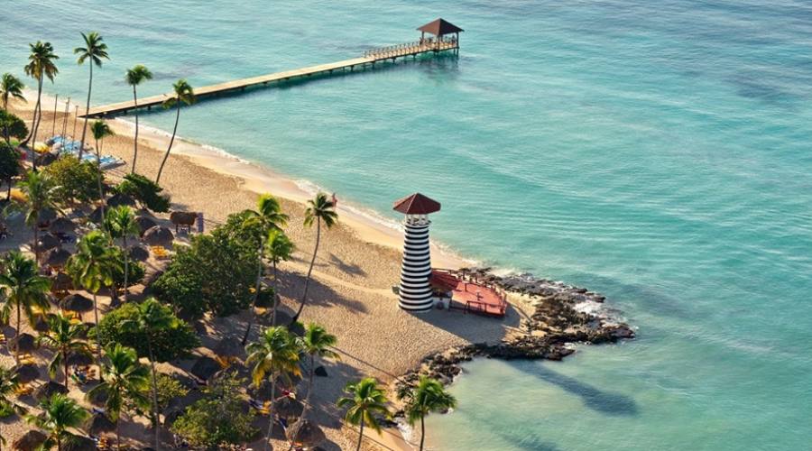 Bayahibe, veduta aerea della spiaggia di Dominicus