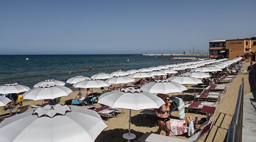 La spiaggia dell'hotel
