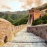 Pechino: Grande Muraglia al tramonto