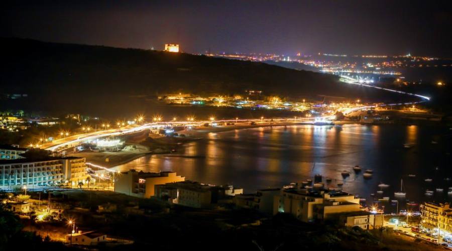 Malta: Mellieha Bay by Night