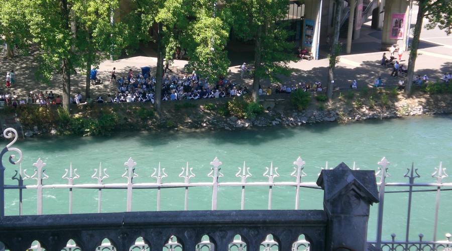 Fiume Gave e Basilica di Lourdes